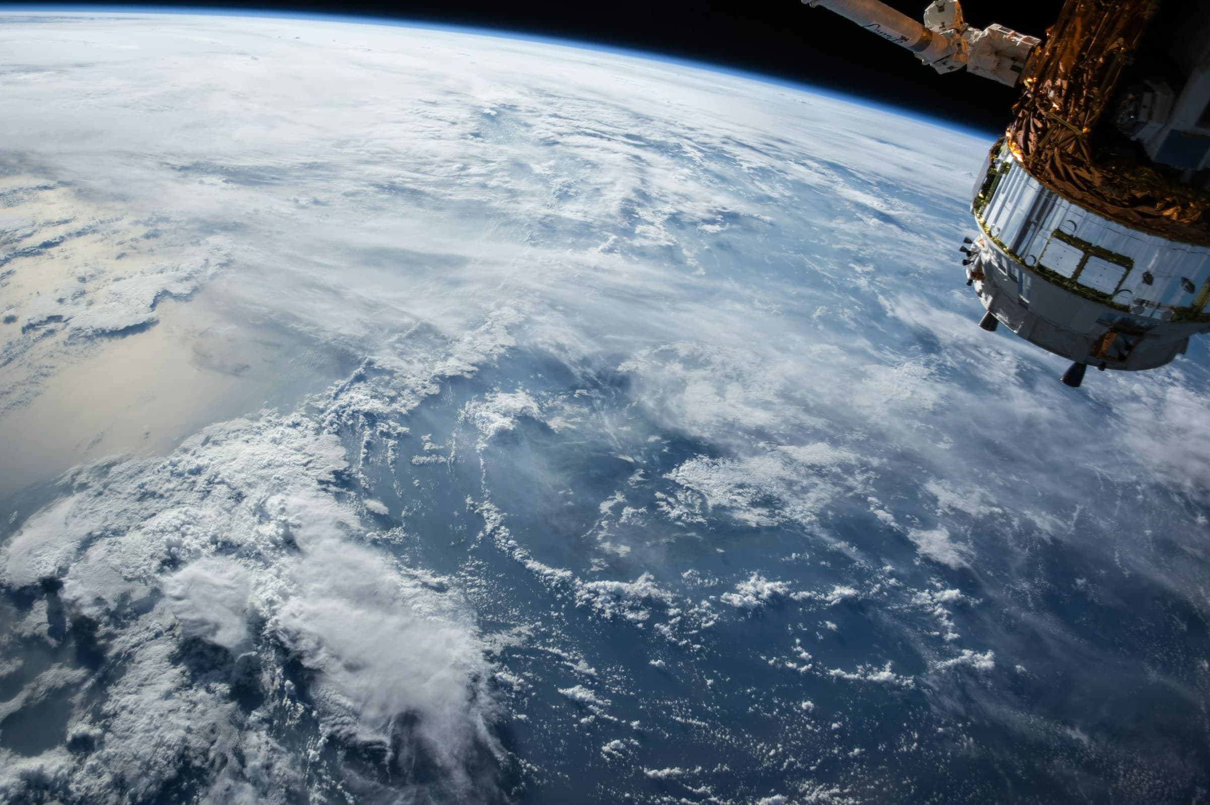 Earth and its atmosphere viewed from space